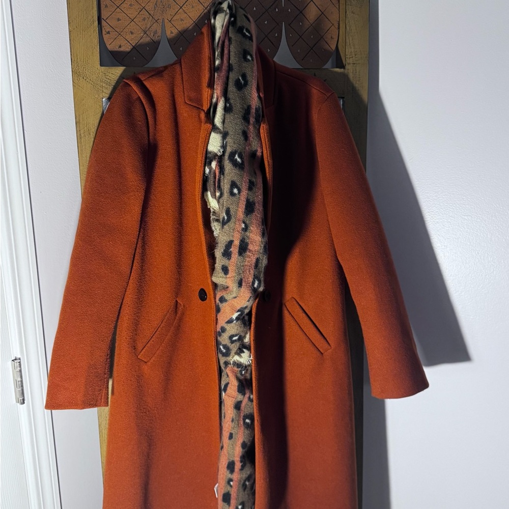 Chic Women's Orange Trench Coat
